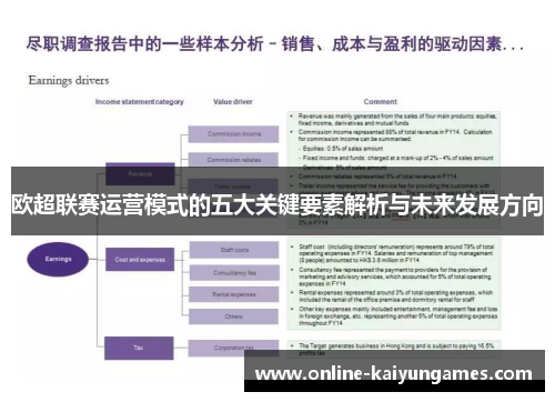 欧超联赛运营模式的五大关键要素解析与未来发展方向